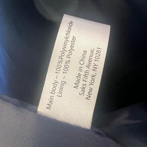 Saks Fifth Avenue Navy Faux Crocodile Print Tote Bag NWOT - Picture 9 of 10